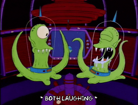 Simpsons Aliens Laughing;