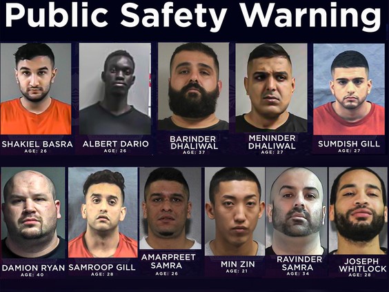 CFSEU-BC Public Safety Warning Poster 11 Lower Mainland Gangsters;