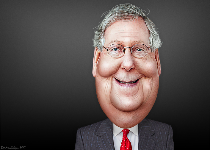 Cartoon Mitch McConnell;