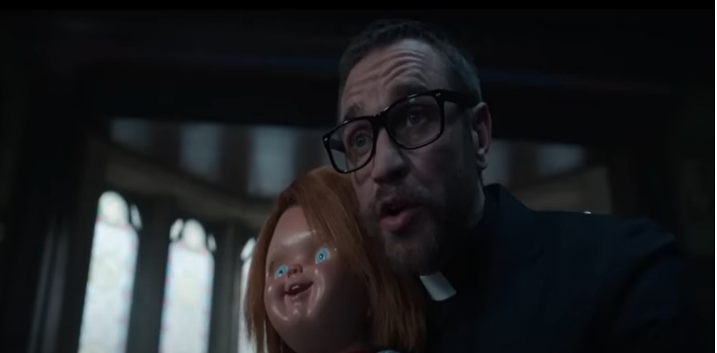 Priest on Chucky 2 Series on a Good Guy Chucky Doll