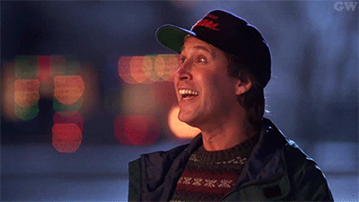 National Lampoon's Christmas Vacation Clark Griswold Happy looking at the Christmas lights on his house;