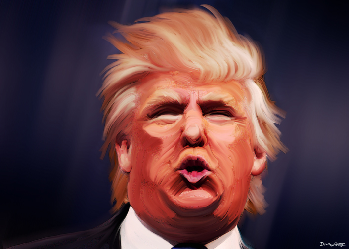 Donald Trump Caricature Cartoon;