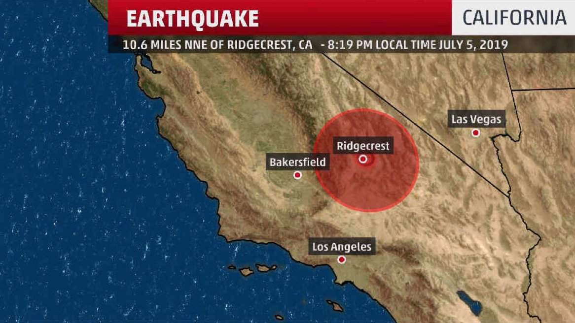 Magnitude 7.1 Earthquake hits Southern California city of Ridgecrest;