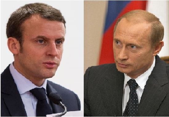 Emmanuel Macron Vladimir Putin;