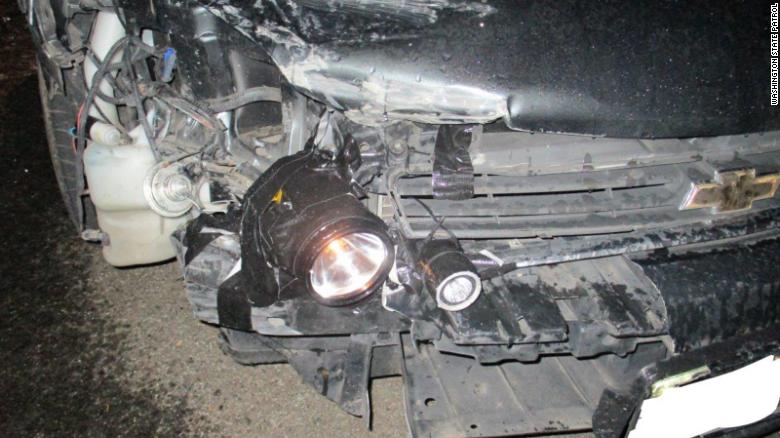 Flashlights used as headlights on a car;