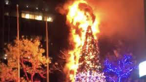 Fox News' Christmas tree on fire;