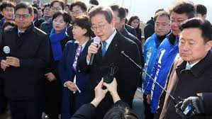 Democratic Party of Korea chairman, 59-year-old Lee Jae-myung;