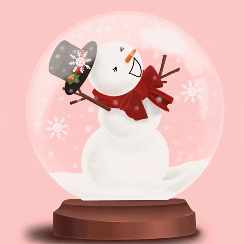 Snowman in a snow globe;