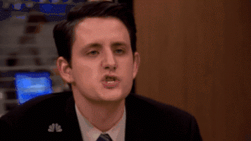 The Office Zach Woods fussing about the sun;